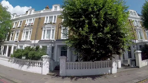 Left side View of a Driving Plate Kensington London Stock Footage 79560229