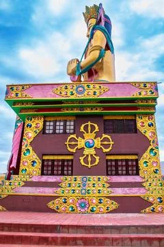 Left side view of Maitreya Buddha Foto stock