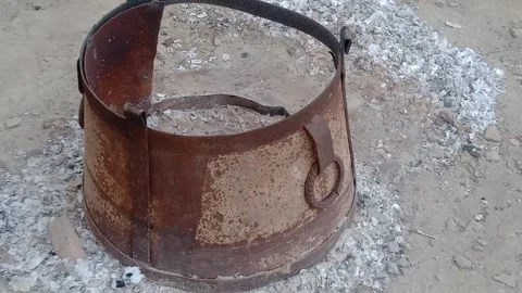 Left Side View of Traditional Clay Stove 스톡 동영상 347248789