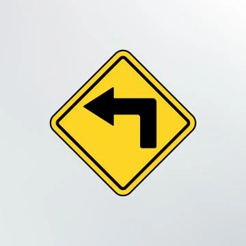 Left turn ahead icon. Stock Illustration