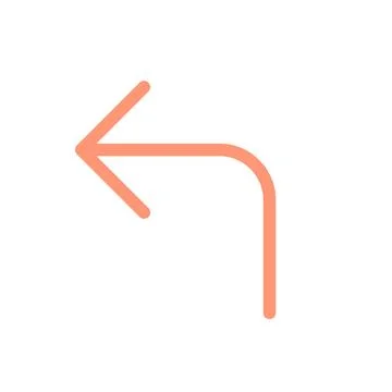 Left turn arrow flat color ui icon イラスト素材