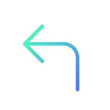 Left turn arrow pixel perfect gradient linear ui icon Ilustração Stock