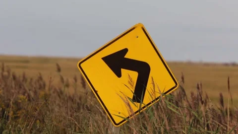 Left turn direction sign Stock Footage 164340340