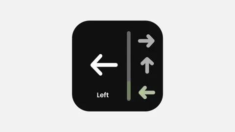 Left Turn Navigation Direction Arrow Icon Stock Footage 335575044