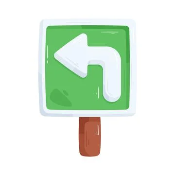 Left turn road sign Stock Illustration