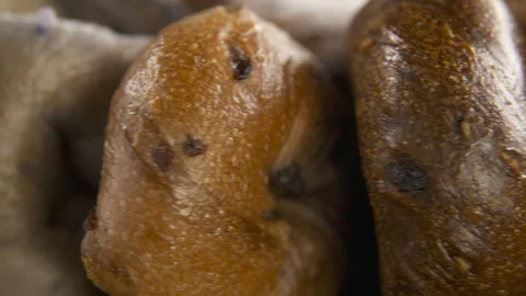 Left turning shot of bagels Stock Footage 112821500