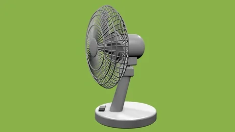 LEFT VIEW OF OSCILLATING DESKTOP FAN ANIMATION Vídeos de archivo 98609300