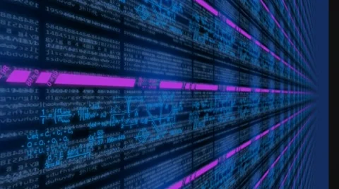 Left view - ulta dimension -  coding message - lines of data - information -  Stock Footage 64871108