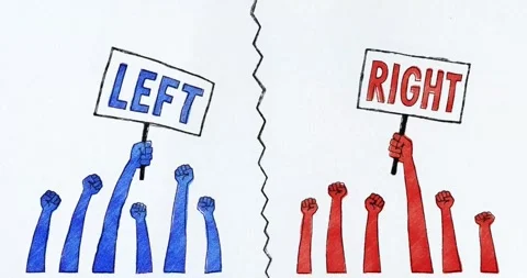 Left vs Right - Social Division Between Red and Blue Groups Stock Footage 340549708
