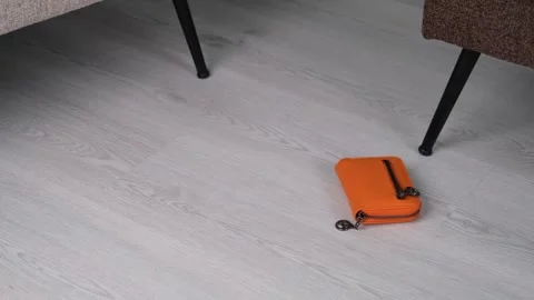 Left wallet on floor Video stock 260633244