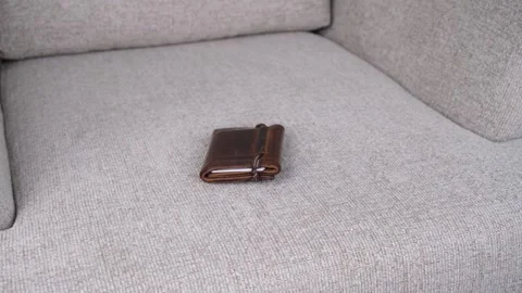 Left wallet on sofa Stock Footage 260499803