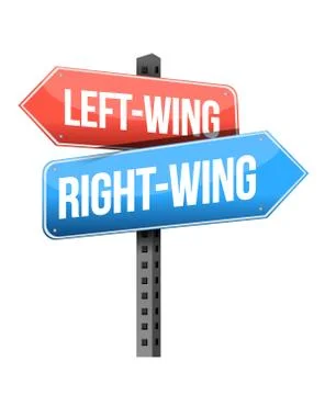 Left-wing and right-wing road sign illustration design over white Ilustração Stock