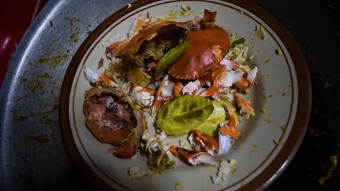 Leftover food on the plate Stock Footage 148160900