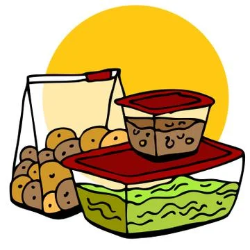 Leftover food storage Stock Illustration
