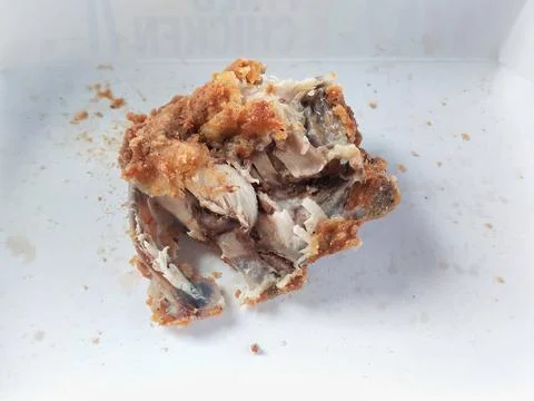 Leftover fried chicken Stock Photos