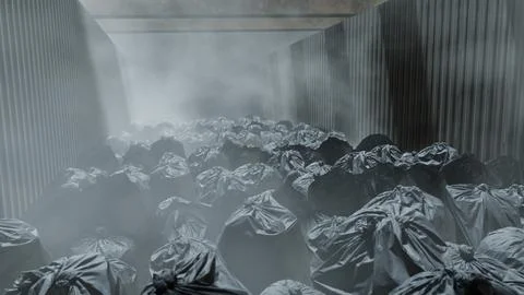 Leftover Waste In Trash Bag Stock Photos
