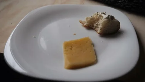 Leftovers on a white plate. Stock Footage 144317358