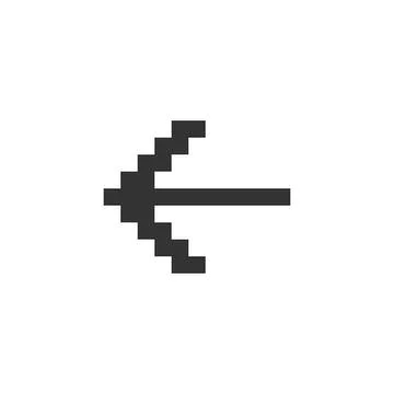 Leftwards arrow pixelated ui icon Stock Illustration