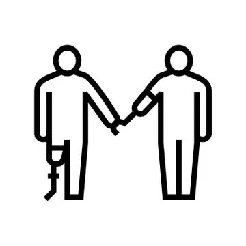 Leg and arm prosthesis disabled human line icon vector illustration 스톡 일러스트