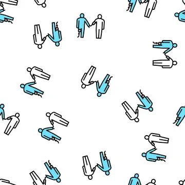 Leg and arm prosthesis disabled human vector seamless pattern 스톡 일러스트