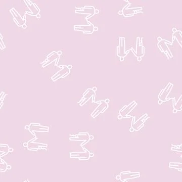 Leg and arm prosthesis disabled human line seamless pattern Illustrazione stock