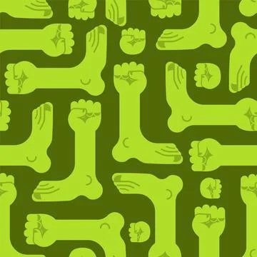 Leg with arm zombie pattern seamless. Hand with foot zombi background. Stock Illustration