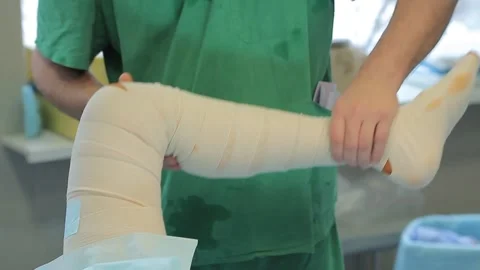 Leg bandaged close-up Stock Footage 288811628