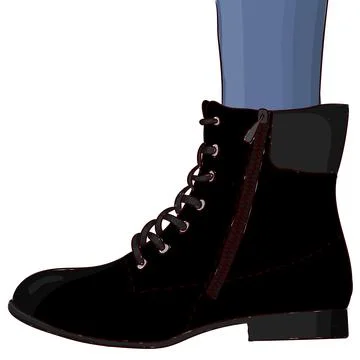 Leg in boot isolated on white Stock Illustration
