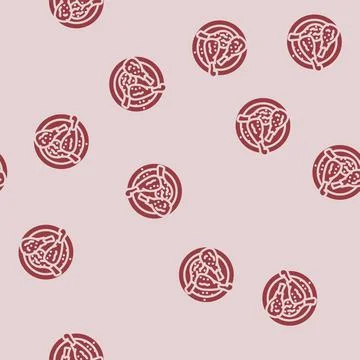 Leg chicken fried glyph vector seamless pattern Stock Illustration