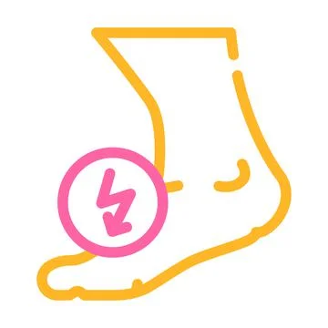 Leg cutting ache when walking color icon vector illustration イラスト素材