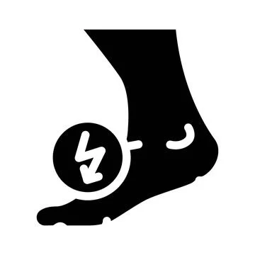 Leg cutting ache when walking glyph icon vector illustration Illustrazione stock
