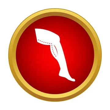 Leg with dashed lines for plastic surgery icon Stockillustratie