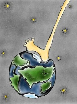 Leg denting the Earth イラスト素材