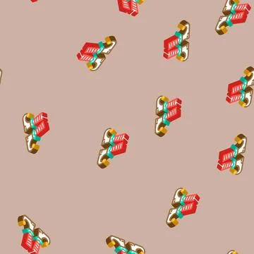 Leg elf cute isometric icon seamless pattern Stock Illustration