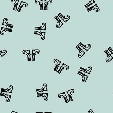 Leg elf cute line vector seamless pattern Stock Illustration