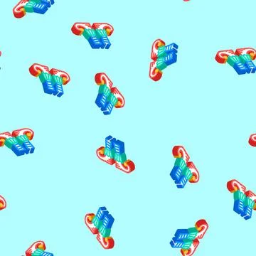 Leg elf funny isometric icon seamless pattern Stock Illustration
