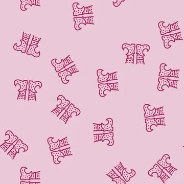 Leg elf funny line seamless pattern Stock Illustration