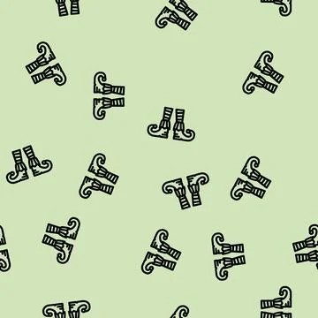 Leg elf funny line vector seamless pattern Stock Illustration