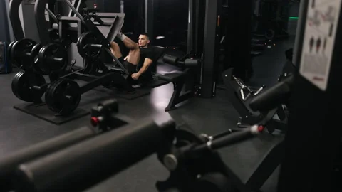 Leg exercise, Physical activity, Well-built coach Stock Footage 237467267