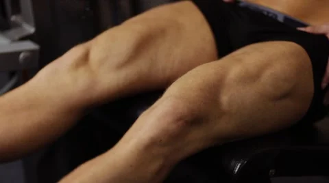 Leg extension. Closeup. Loop 스톡 동영상 55008262