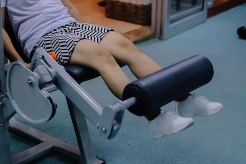 Leg Extension Exercise Machine Stock Photos