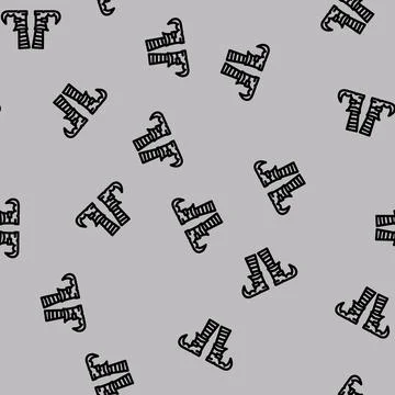 Leg feet elf line vector seamless pattern Stock Illustration