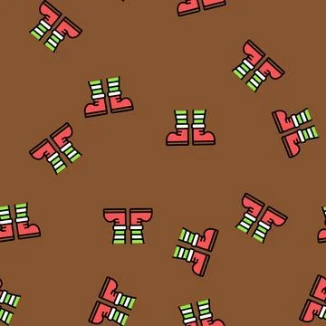 Leg feet elf vector seamless pattern Stock Illustration