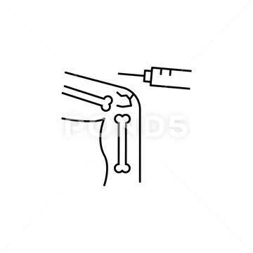 Leg injection broken icon. Simple line, outline vector of human ...