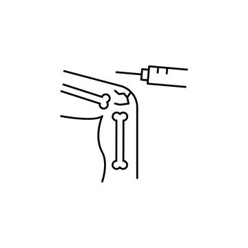 Leg injection broken icon. Simple line, outline vector of human skeleton icons Stock Illustration