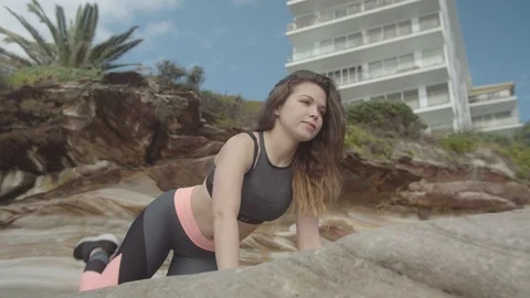 Leg kicks exercise. Butt workout. Fitness training Stock Footage 108254828