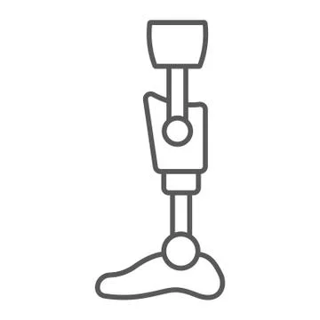 Leg knee prosthesis thin line icon, orthopedic and medical, prosthetic leg sign 스톡 일러스트