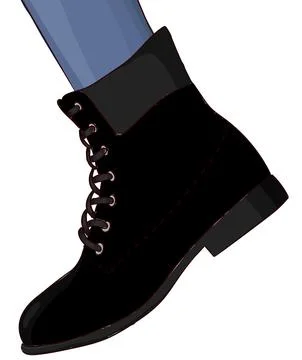 Leg left in boot isolated on white Stock Illustration