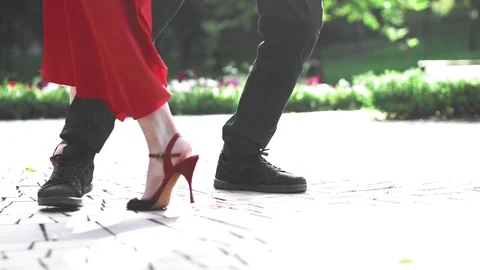 Leg movement during a tango dance Stock Footage 114906806