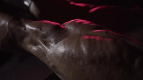 Leg muscle training for bodybuilder Stock Footage 314680972